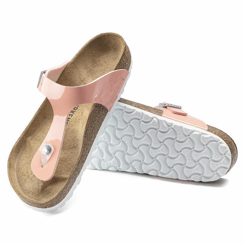 Birkenstock Lak Birko-flor Gizeh Dame Lyserød | DK 433CTV